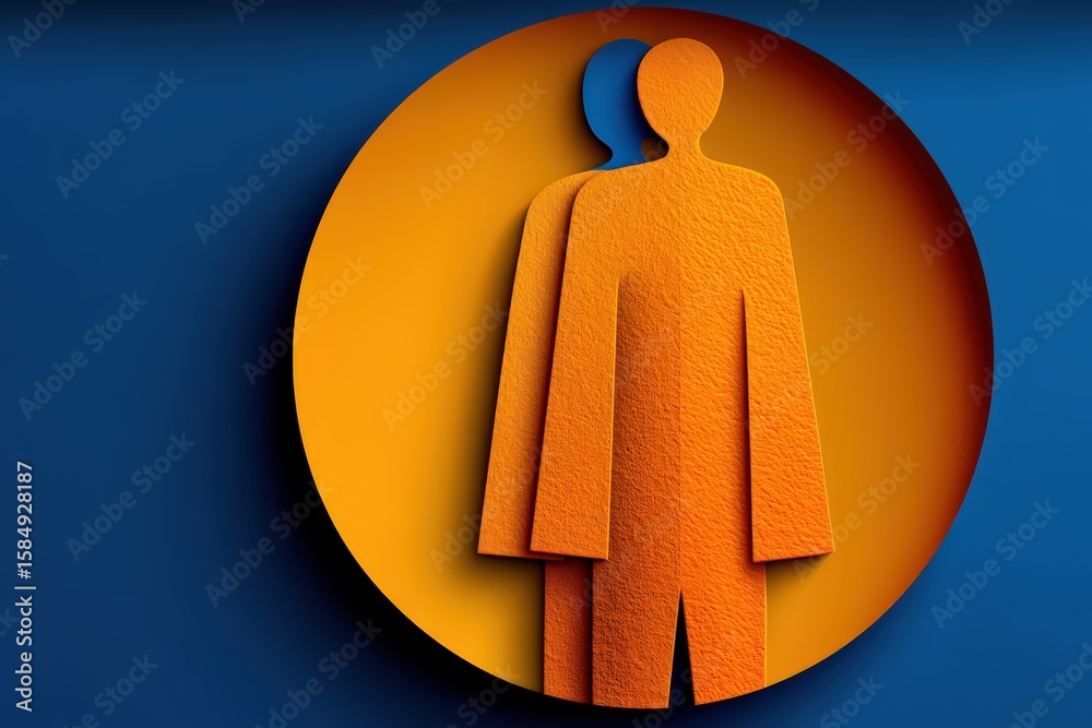 Fototapete abstract depiction of human figures in layers showcasing emotional depth and connection against a co