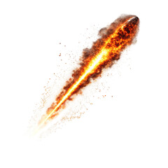 Fiery meteor soaring across dark sky with blazing trail sublimely captivating stargazers' eyes