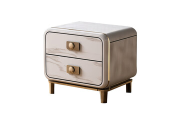 Obraz premium Modern wooden nightstand in high resolution PNG with transparent background, ideal for digital furniture cutouts, interior design mockups, and stylish bedroom decor visualizations.
