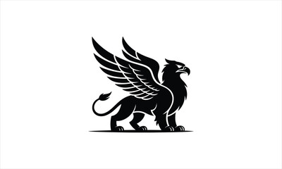 Obraz premium Mythical griffin creature silhouette