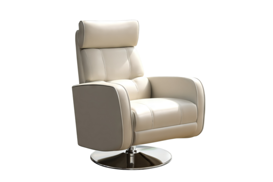Modern recliner chair in high resolution PNG with transparent background, ideal for digital interior design mockups, furniture cutouts, home decor projects, and realistic visualization scenes.