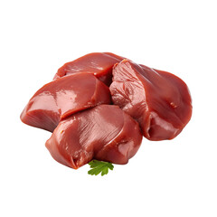 Fresh chicken liver isolated on white background for cooking and healthy protein-rich meals