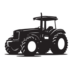 Tractor silhouette image on a white background