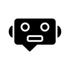 Chatbot icon. Support bot. robot with headset. The symbol of an instant response from the support service. Vector illustration isolated on white background. Editable stroke. vector eps 10