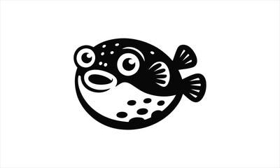 Pufferfish underwater silhouette