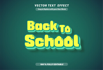 Editable 3D text effect with the phrase “Back to School”, perfect for school banners, educational promotions, online learning ads, and student campaigns. 