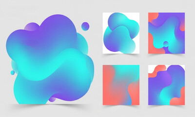 Abstract Fluid Gradient Shapes Set | Modern Graphic Design Elements for Backgrounds, Presentations, Branding, and Social Media Templates