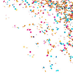 Colorful abstract confetti art on black background vibrant texture digital explosion display