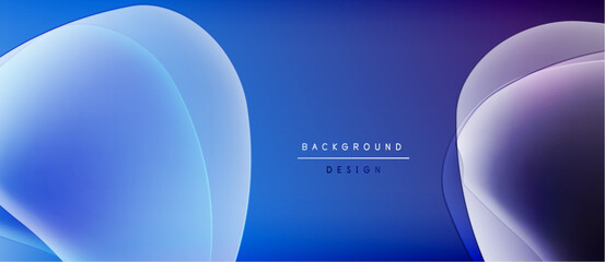 Abstract blue background. Overlapping circles create dynamic visual effect. Minimalist design with text elements present. Smooth gradients, modern aesthetic.