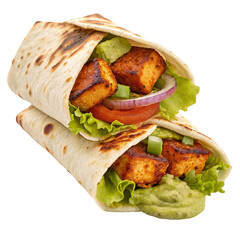 Delicious grilled paneer wraps with fresh vegetables and creamy avocado for healthy lunch ideas