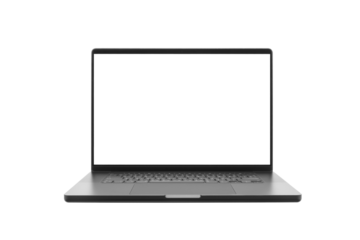Laptop or notebook with blank screen isolated with clipping path on white background. png