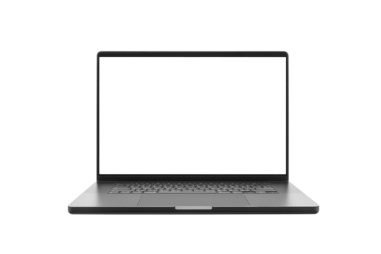 Laptop or notebook with blank screen isolated with clipping path on white background. png
