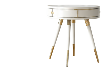 Modern wooden side table in high resolution with transparent background, isolated PNG format ideal for interior design mockups, digital furniture cutouts, and stylish home decor visualization projects