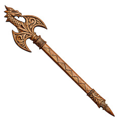 Intricate dragon design on decorative axe with elegant carvings for collectors and enthusiasts
