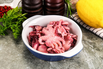 Marinated baby octopus snack appetizer