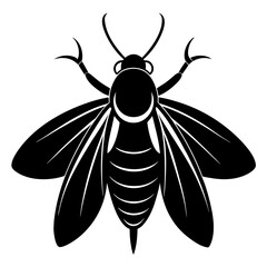 A sleek vector silhouette represents a firefly, capturing the insect's bioluminescent glow and its nocturnal nature, perfect for nature-themed designs.