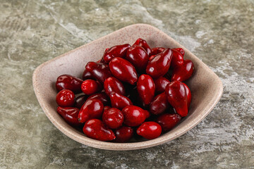 Ripe sweet juicy digberry cornel