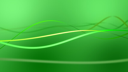 理科や科学をテーマにしたコンテンツに最適な緑色のウェーブアート（動画もあります）