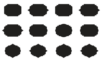 A versatile collection of vintage-inspired label frame silhouettes in vector format