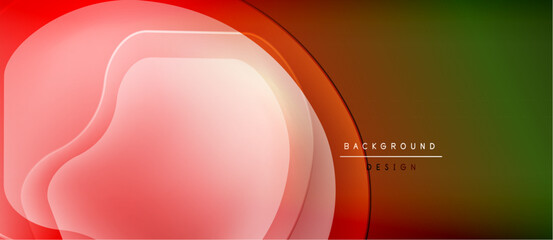 Abstract flowing shapes, vibrant gradients. Red, orange, green hues create dynamic background design. Smooth transitions, modern aesthetic.
