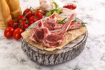 Raw Rack of Lamb for cooking