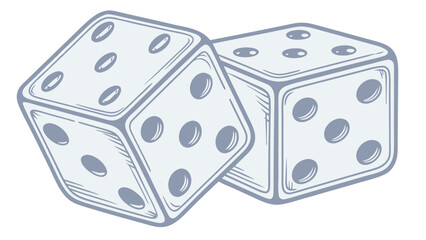 White background vector illustration of a lucky red two dice, perfect for games, gambling, or a roll of the dice