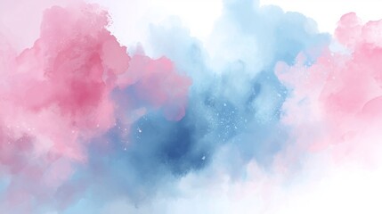 **Abstract background using soft tones with delicate pink and light blue watercolor washes blending softly into each other