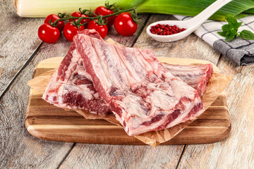 Raw pork ribs for cooking