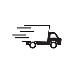 Delivery truck icon. Fast moving van symbol. Vector graphic elements.