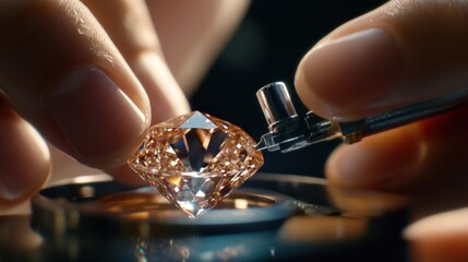 Jewel polishing, close-up