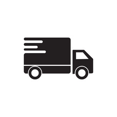 Delivery truck icon set. Fast shipping free online delivery service. Parcel delivery. Vector graphic elements.