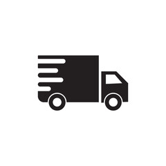 Delivery truck icon set. Fast shipping free online delivery service. Parcel delivery. Vector graphic elements.