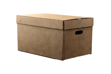 High-resolution storage box with minimalist design on transparent background, isolated PNG format ideal for digital cutout, home organization mockups, and interior storage visual projects