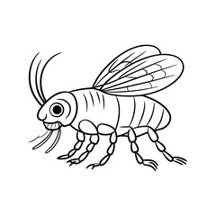 Fototapeta premium Flea illustration vector style coloring page