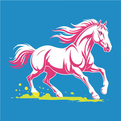 Dynamic Vector Illustration Of Galloping Horse In Motion.eps