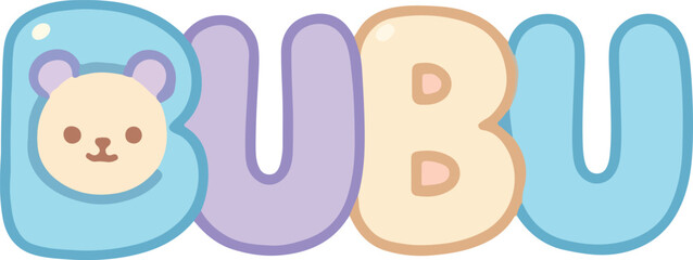 Playful Pastel BUBU Logo with Cartoon Bear Face Design.eps © gilbert holly