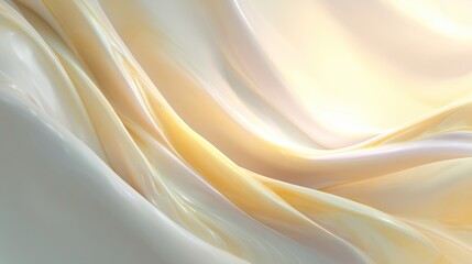 Obraz premium **Abstract background using soft tones of light cream, pastel yellow, and soft gray arranged in gentle flowing waves