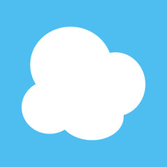 Cloud. Abstract white cloudy isolated on blue background. Vector illustration