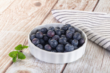 Raw ripe sweet and juicy blueberry