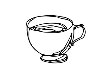 ゆるい線画のコーヒーカップのイラスト