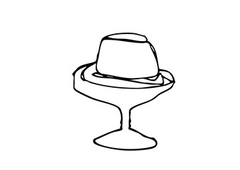 ゆるい線画のプリンのイラスト