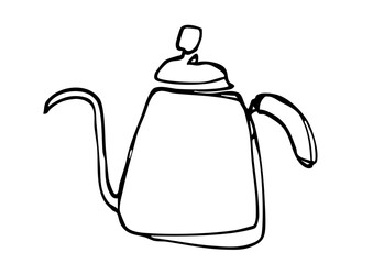 ゆるい線画のドリップポットのイラスト