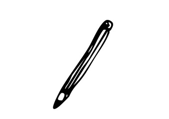 鉛筆の手描き線画イラスト