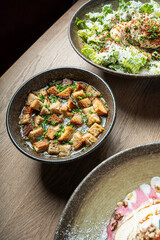 A vibrant and colorful food photography collection featuring healthy meals, refreshing drinks, gourmet salads, delicious desserts, and creative food platings. Perfect for use in culinary blogs.
