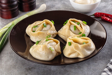 Uzbek cuisine - staffed Manti with meat