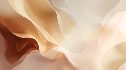 Obraz premium **Minimalistic abstract background with organic shapes and soft neutral gradients in warm beige, cream, and taupe tones