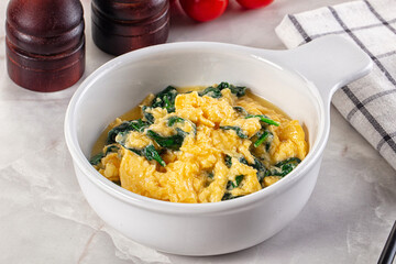 Omelette with spinach for breakfast