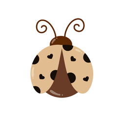 Cute Cream Ladybug with Heart Spots