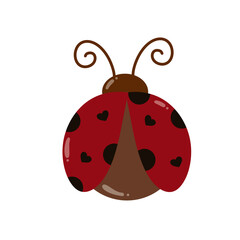 Cute Maroon Ladybug with Heart Spots