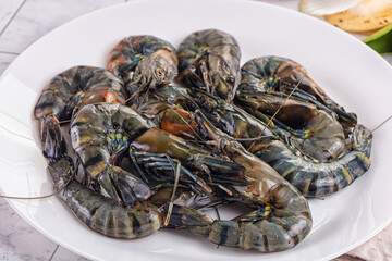 Raw wild frsh Tiger prawn